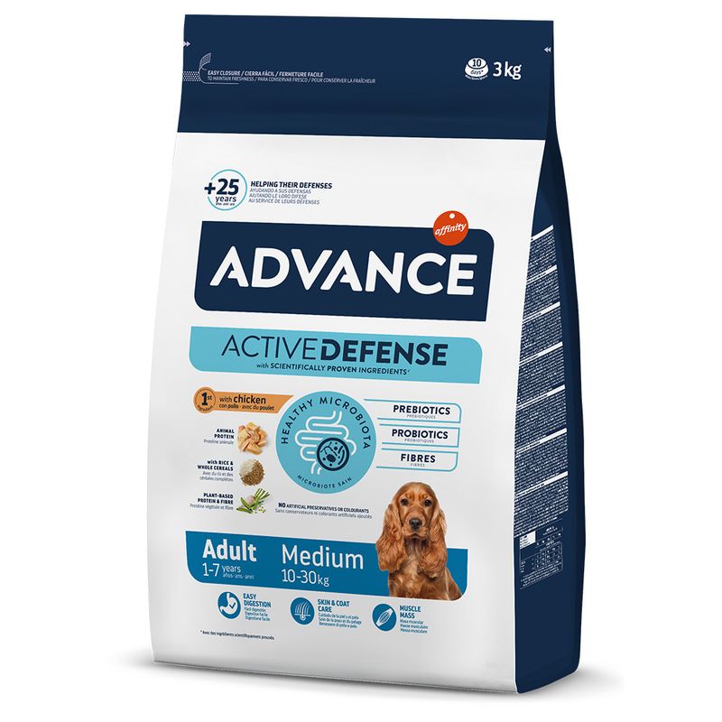 ADVANCE DOG ADULT MEDIUM POLLO Y ARROZ 3KG