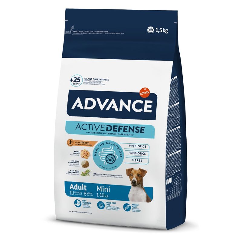 ADVANCE DOG MINI ADULT POLLO Y ARROZ 1,5 KG